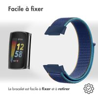 imoshion Bracelet en nylon Fitbit Charge 5 - Taille S - Bleu foncé