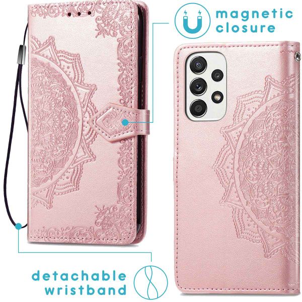 imoshion Etui de téléphone portefeuille Mandala Samsung Galaxy A33 - Rose Champagne