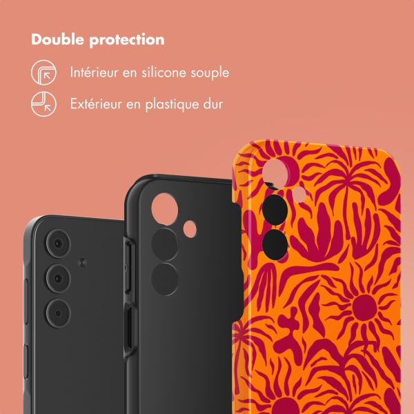 Selencia Coque arrière Vivid Tough Samsung Galaxy A15 - Tropical Vibes Apricot