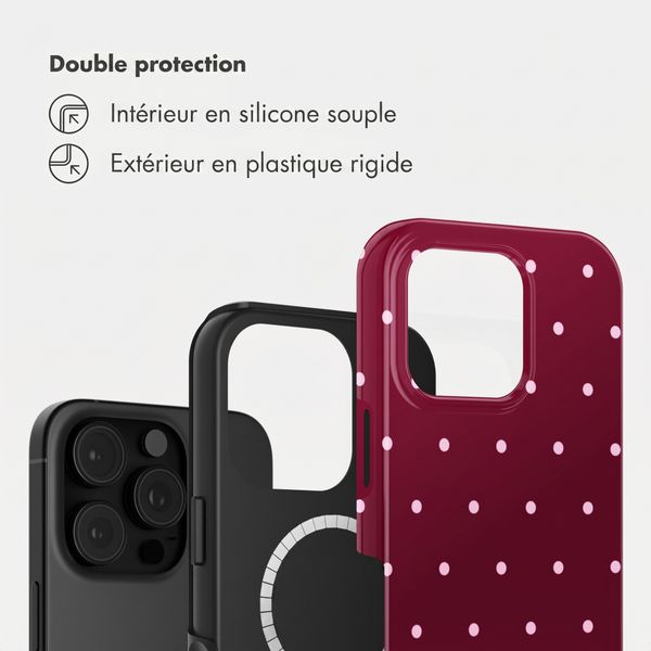 Selencia Coque arrière Vivid avec MagSafe Apple iPhone 16 Pro Max - Happy Dots Burgundy