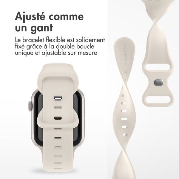 imoshion Bracelet en silicone⁺ Apple Watch Series 1 t/m 9 / SE (38/40/41 mm) | Series 10 / 11 (42 mm) - Taille S/M - Starlight