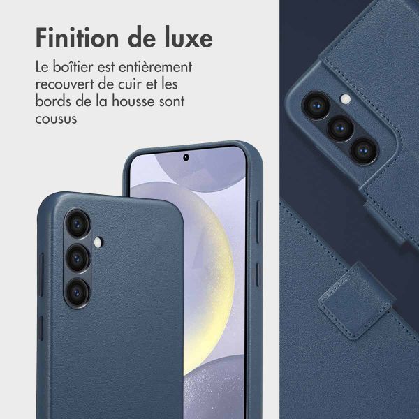 Accezz Étui de télephone portefeuille en cuir 2-en-1 avec MagSafe Samsung Galaxy S24 Plus - Nightfall Blue