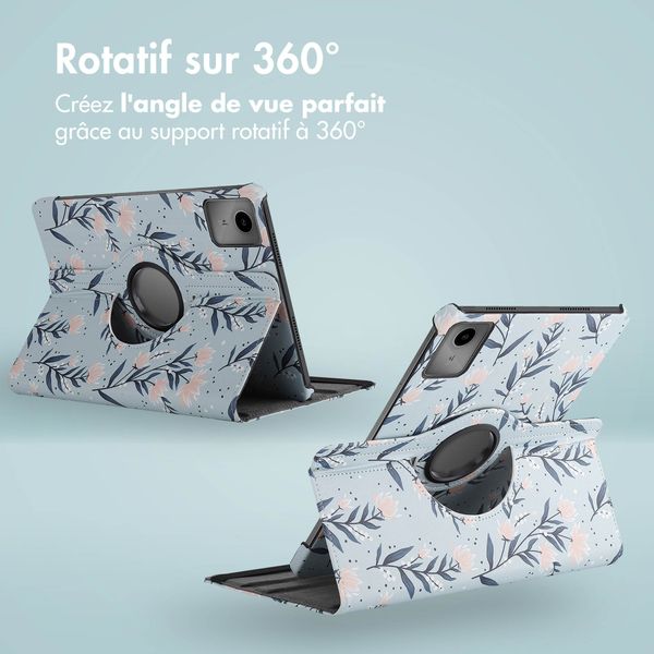 imoshion Coque tablette Design rotatif à 360° Lenovo Tab M11 - Flowers