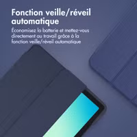Accezz Coque tablette portefeuille Smart Silicone Samsung Galaxy Tab A11 Plus / A9 Plus - Bleu foncé