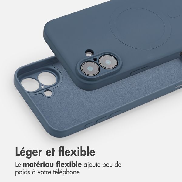 imoshion Coque Couleur avec MagSafe iPhone 16 - Bleu foncé