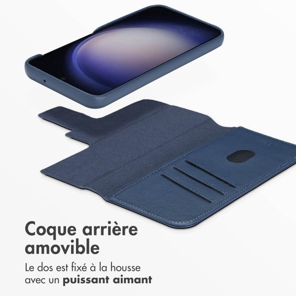 Accezz Étui de télephone portefeuille en cuir 2-en-1 avec MagSafe Samsung Galaxy S23 - Nightfall Blue