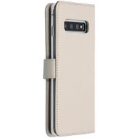 Selencia Étui de téléphone portefeuille en cuir véritable Samsung Galaxy S10 - Greige