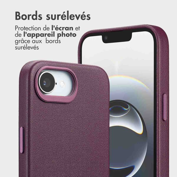 Accezz Étui de téléphone portefeuille en cuir 2-en-1 avec MagSafe Apple iPhone 16e - Heath Purple