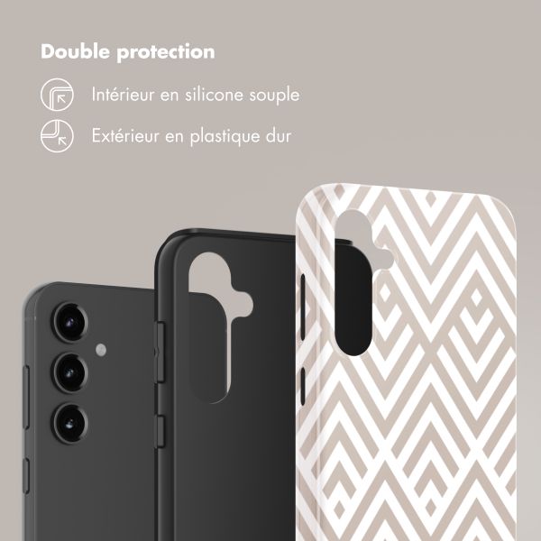 Selencia Coque arrière Vivid Samsung Galaxy S23 FE - Beige Zigzag