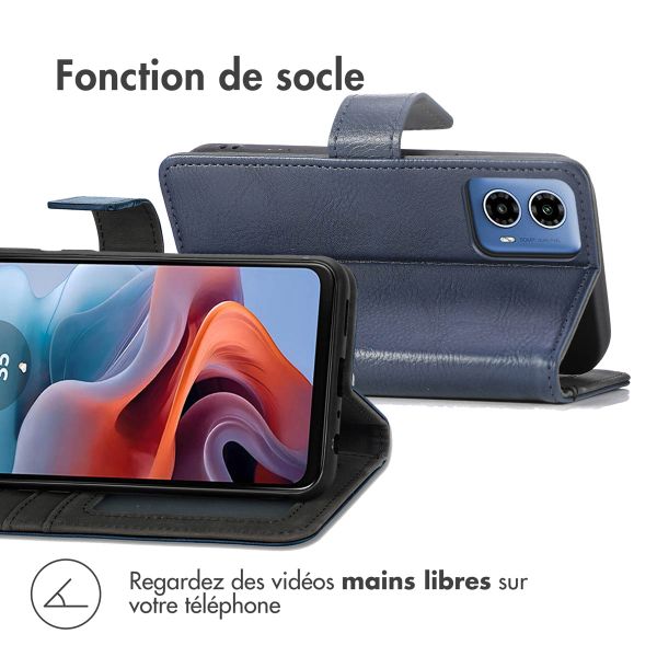 imoshion Étui de téléphone portefeuille Luxe pour Motorola Moto G34 - Bleu foncé