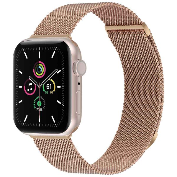 imoshion Bracelet magnétique milanais Apple Watch Series 1 á 10 / SE / Ultra (2) (44/45/46/49 mm) - Taille S - Rose Dorée