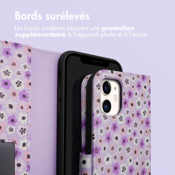 imoshion ﻿Étui de téléphone portefeuille Design iPhone 11 - Purple Flowers