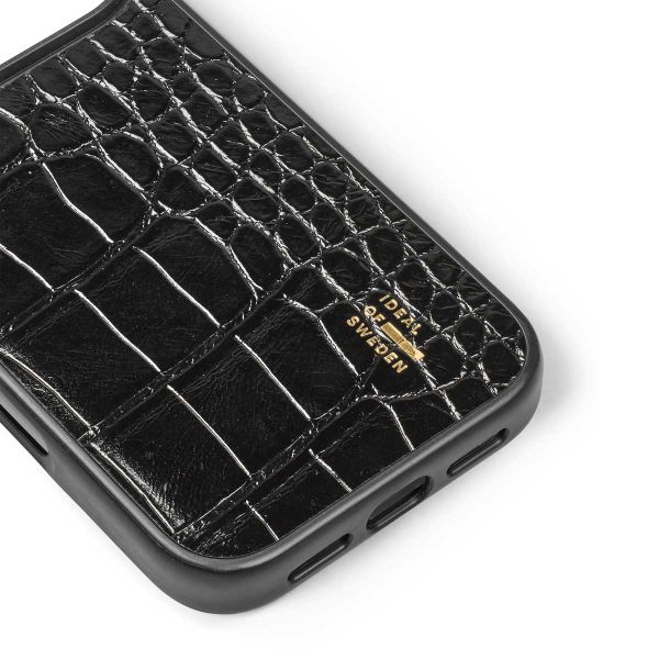 iDeal of Sweden Coque MagSafe en cuir végétalien Apple iPhone 17 Pro - Black Croco