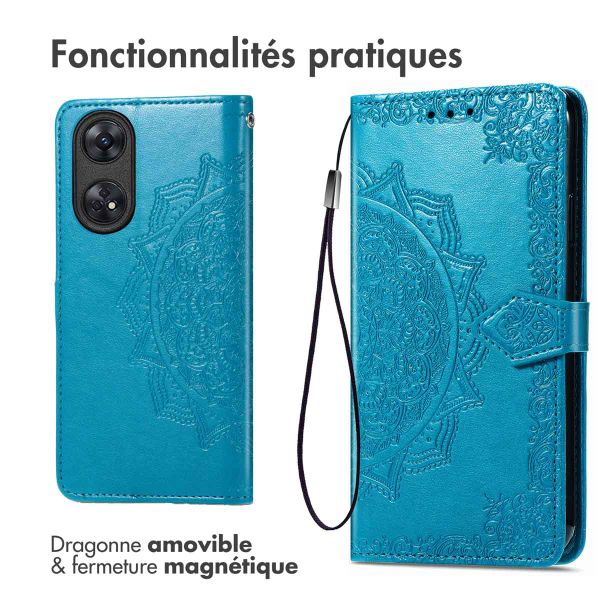 imoshion Etui de téléphone portefeuille Mandala Oppo Reno 8 T (4G) - Turquoise