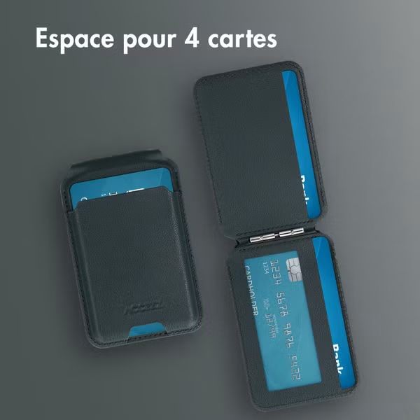 Accezz Portefeuille en cuir magnétique avec support - Compatible avec Apple Find My - Cedar Green