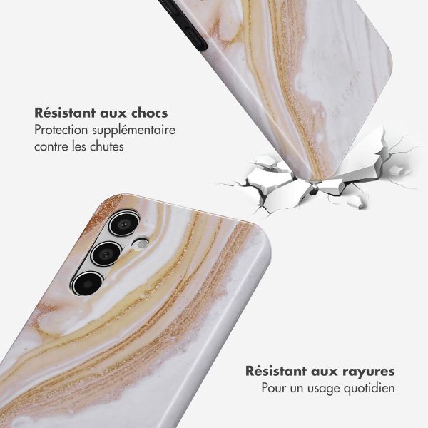 Selencia Coque arrière Vivid Tough Samsung Galaxy A55 - Chic Marble Gold