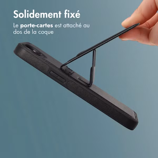 imoshion Coque arrière avec porte-cartes et support Apple iPhone 17e / 16e - Noir