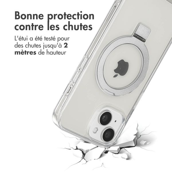 Accezz Coque Ring Stand avec MagSafe Apple iPhone 15 - Transparent