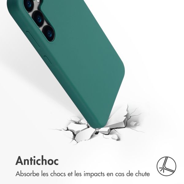 Accezz Coque Liquid Silicone Samsung Galaxy S24 - Vert foncé