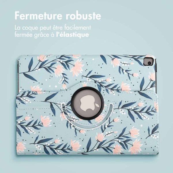 imoshion Coque tablette Design rotatif à 360° Apple iPad 9 (2021) 10.2 pouces / iPad 8 (2020) 10.2 pouces / iPad 7 (2019) 10.2 pouces - Flowers