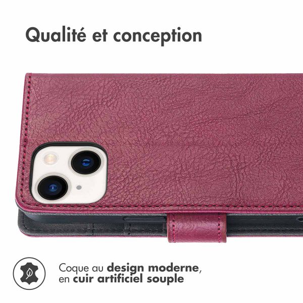 imoshion Étui de téléphone portefeuille Luxe iPhone 15 - Bordeaux