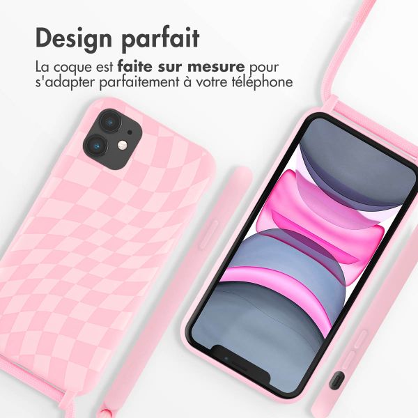 imoshion Coque design en silicone avec cordon iPhone 11 - Retro Pink