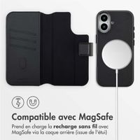 Accezz Étui de télephone portefeuille en cuir 2-en-1 avec MagSafe Apple iPhone 17 - Onyx Black