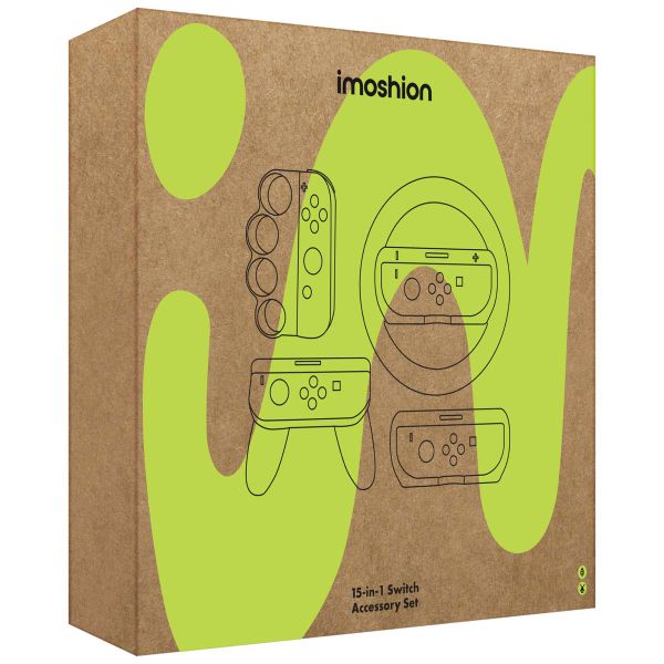 imoshion Ensemble Nintendo Switch - Ensemble d'accessoires de 15 pièces pour Nintendo Switch & Switch OLED