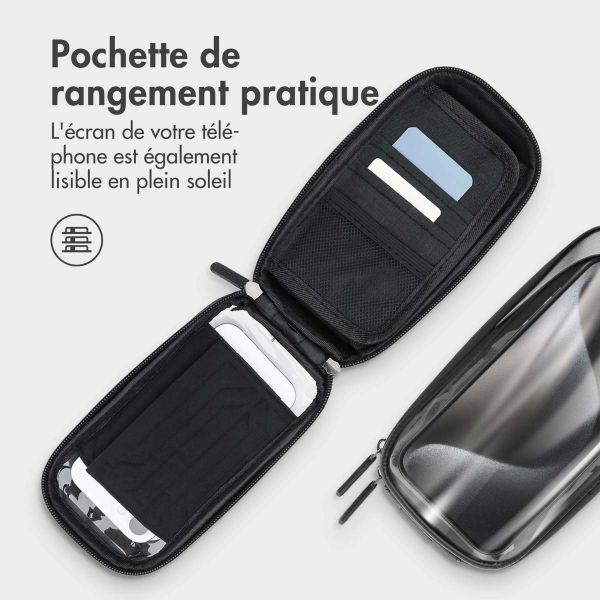 imoshion Support de téléphone pour vélo résistant aux éclaboussures avec pare-soleil - Noir