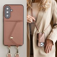 Selencia Coque de télephone Sera avec cordon et porte-cartes enveloppe Samsung Galaxy A37 (5G) - Old Pink