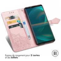 imoshion Etui de téléphone portefeuille Mandala Sony Xperia 5 IV - Rose Dorée