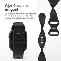 imoshion Bracelet en silicone⁺ Apple Watch Series 1 t/m 9 / SE (38/40/41 mm) | Series 10 / 11 (42 mm) - Taille S/M - Noir