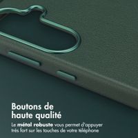 Accezz Coque arrière en cuir avec MagSafe Samsung Galaxy S26 Plus - Cedar Green
