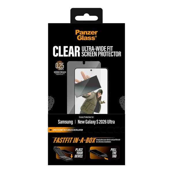 PanzerGlass Ultra Wide Fit FastFit in-a-box Protection d'écran Samsung Galaxy S26 Ultra
