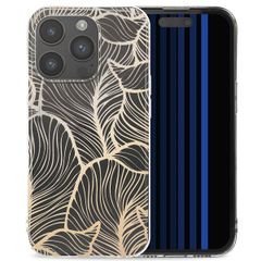imoshion Coque Design Apple iPhone 15 Pro - Golden Leaves Transparent