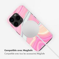 Selencia Coque arrière Vivid Tough avec MagSafe iPhone 15 Pro Max - Pastel Lipstick Marble