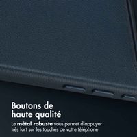 Accezz Coque arrière en cuir avec MagSafe Apple iPhone Air - Nightfall Blue