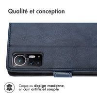 imoshion Étui de téléphone portefeuille Luxe Xiaomi 12 / 12X - Bleu foncé