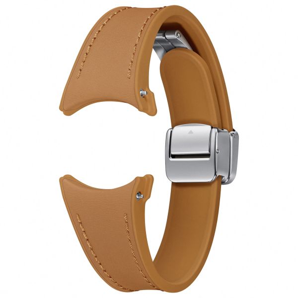 Samsung Bracelet en cuir hybride original D-Buckle Slim S/M Galaxy Watch 6 / 6 Classic / 5 / 5 Pro - Camel