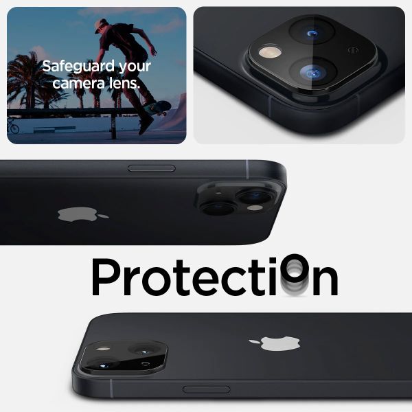 Spigen GLAStR Protection Caméra en verre trempé Apple iPhone 14 / 14 Plus - Noir