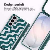imoshion Coque design en silicone avec cordon Samsung Galaxy S26 - Petrol Green Groovy