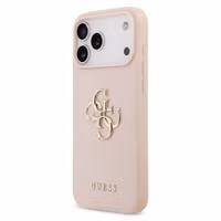 Guess Coque Big 4G Logo Grained Apple iPhone 17 Pro - Rose