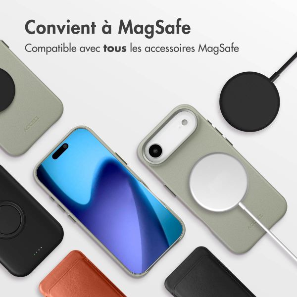 Accezz Coque arrière en cuir avec MagSafe Apple iPhone Air - Light Grey