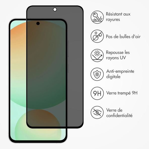 Accezz Protection d'écran en verre trempé Privacy Samsung Galaxy A36 / A56 / S24 FE