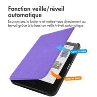 imoshion Étui de liseuse portefeuille Canvas Sleepcover Kobo Clara Colour / Kobo Clara BW - Violet