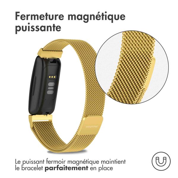 imoshion Bracelet magnétique milanais Fitbit Inspire - Taille S - Dorée