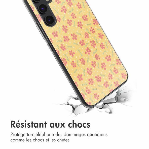 imoshion Coque design pour Samsung Galaxy A54 - Sunny Yellow Petite Flowers