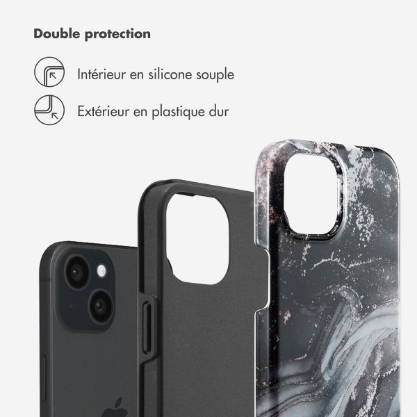 Selencia Coque arrière Vivid Apple iPhone 15 - Chic Marble Black