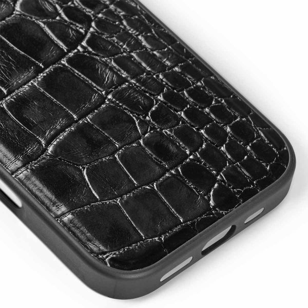iDeal of Sweden Coque Vegan Leather Apple iPhone 16 Pro Max - Black Croco
