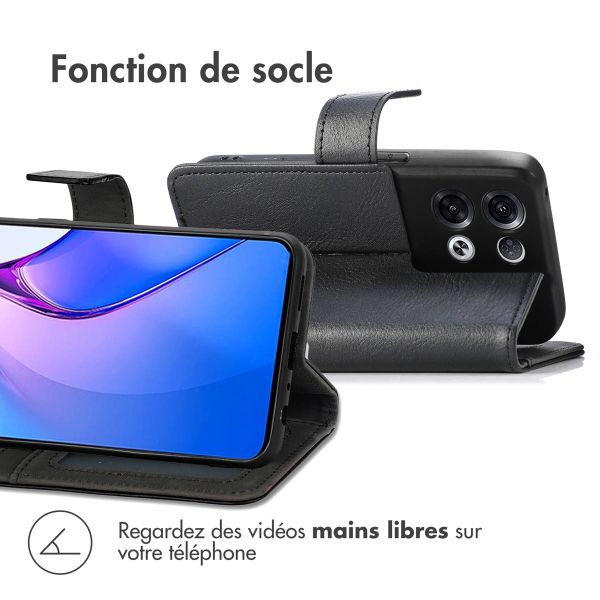 imoshion Étui de téléphone portefeuille Luxe Oppo Reno 8 Pro 5G - Noir